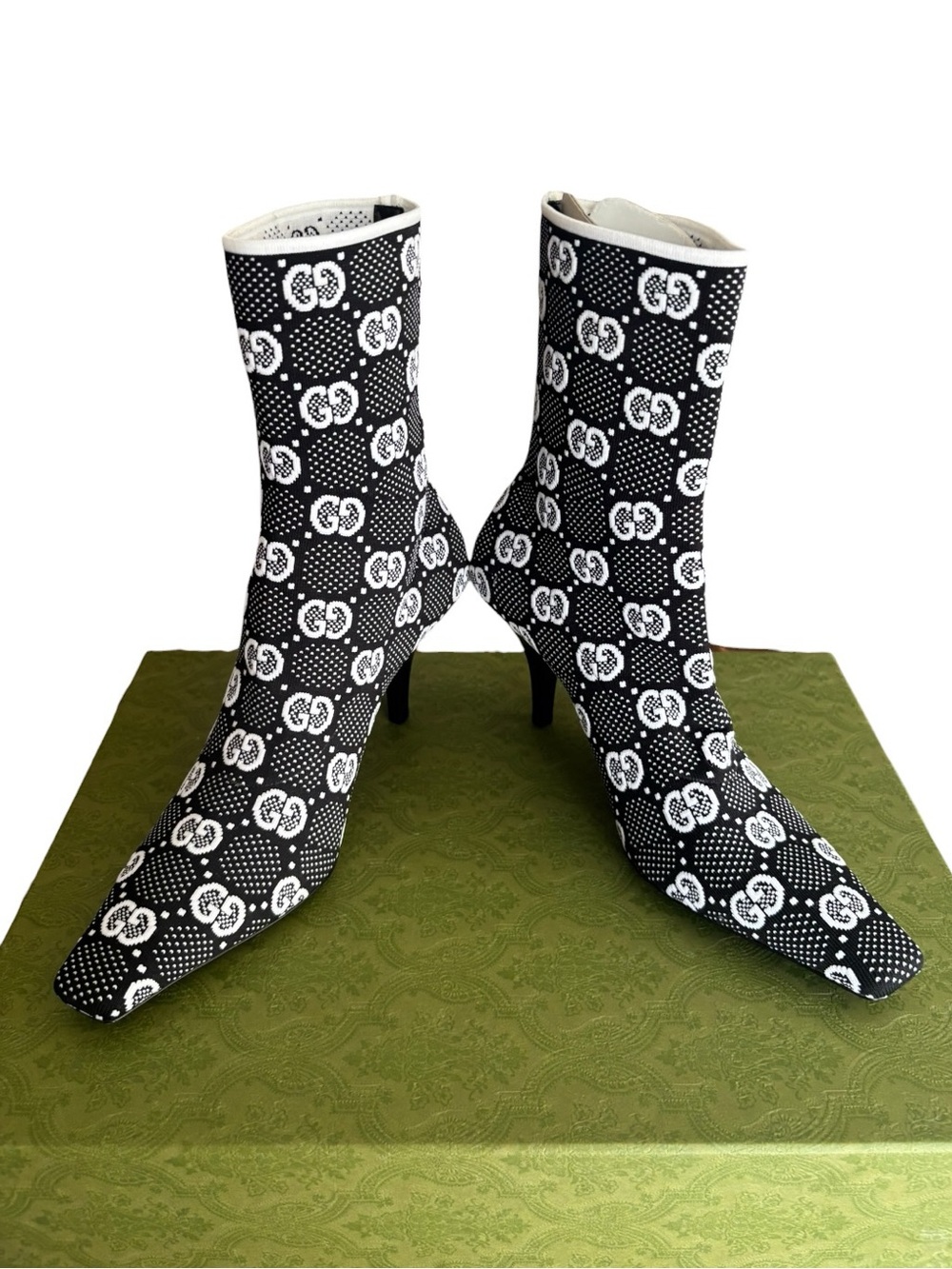 Gucci Technical GG Logo Jersey Knit Heeled Boots - Picture 6 of 11